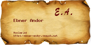 Ebner Andor névjegykártya